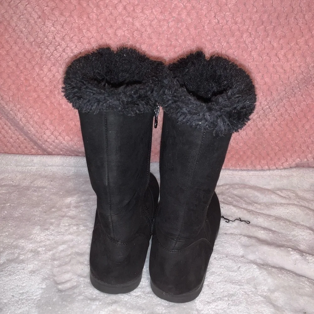 Cat and jack kids Kameryn black faux suede mid-calf boots